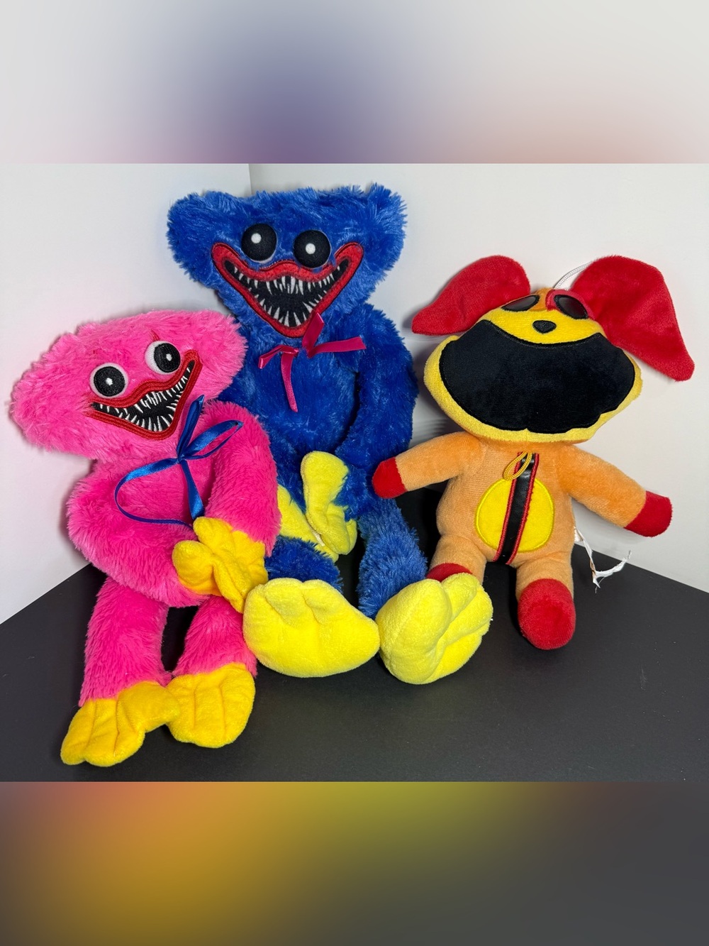 Poppy Playtime Plush Bundle - Huggy Wuggy, Kissy Missy & DogDay Smiling Critter